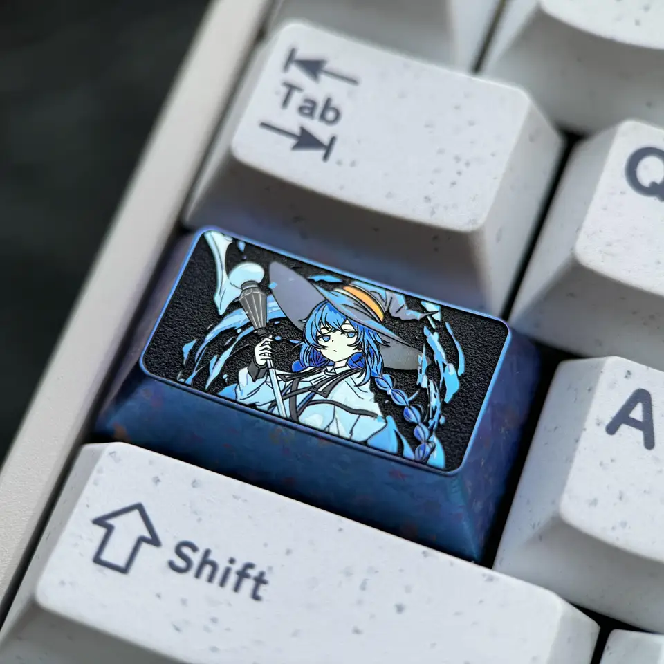 カラフルなチタン合金キーボードキーキャップ【アニメデザイン・金属製・1.75U】