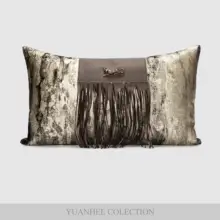 軽やかなデザイン！流し毛付きクッションカバー【リビングソファ用・高級感】