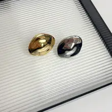 シンプルな不均一デザインの光沢オーバルリング【レトロ金属風・指輪・食指用】