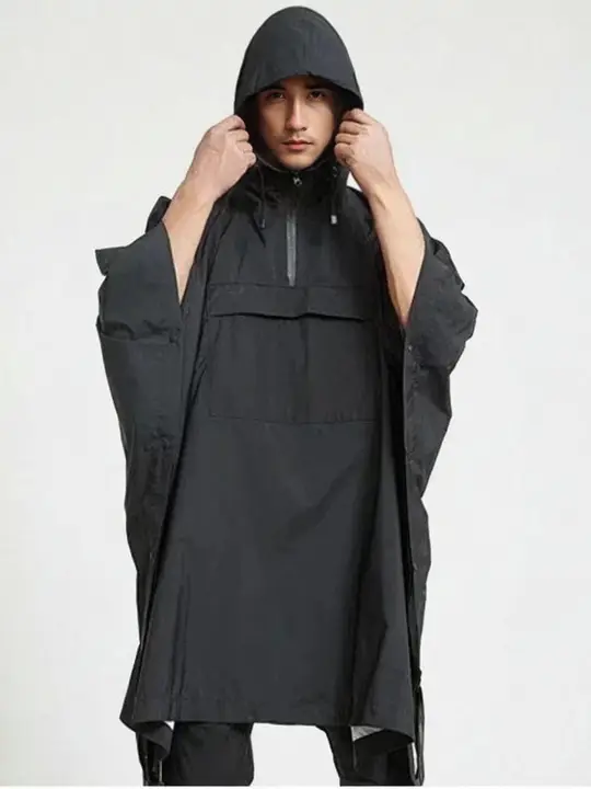 全防水の多機能タクティカルポンチョ【圧着加工・キャンプ・登山・ハイキング用・収納可能】