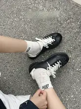 牛革製 バレエスタイル スニーカー【カジュアル・春秋用・レトロデザイン・女性用】