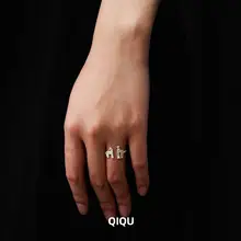 純銀製 オープンリング【オリジナルデザイン・カップルギフト】