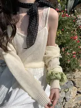 柔らかい薄手ニットカーディガンとノースリーブキャミソールの二点セット（セットアップ対応）