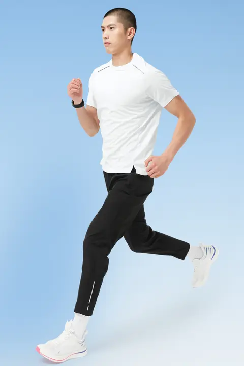 夏用 スポーツウェア メンズ アイスシルク 半袖 トレーニングTシャツ【ゆったり ショートスリーブ・速乾・ランニング・カジュアル】（セットアップ対応）
