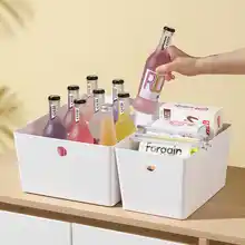 整理に便利！プラスチック製長方形収納ボックス【フタ付き・デスク周り用】
