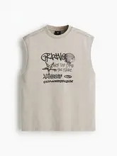 夏用 メンズプリントタンクトップ【ゆったりフィット・カジュアルデザイン】