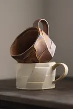 Tlife 手作り風合いのある和風マグカップ【アンティーク風・粗陶・コーヒー用】