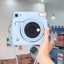 富士instax Square 1用カメラケース【レトロデザイン・保護カバー付き・ショルダーストラップ】