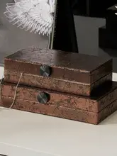 クラックデザインの装飾ボックスとトレーのコンビネーション【ホテル・サロン向け・コスメ収納用】（セットアップ対応）