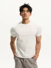 半袖Tシャツ メンズ SORONA クールタッチ ボックスシルエット 正肩 袖口リブ アメリカン風 着回し ジム スポーツ 「DAY NY」