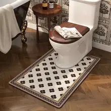 吸水速乾・防滑デザイン トイレ用U字型マット【お手入れ簡単・抗菌効果】
