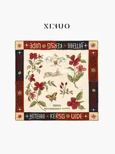 フランス風ヴィンテージシルクスカーフ【秋冬用・万能デザイン】