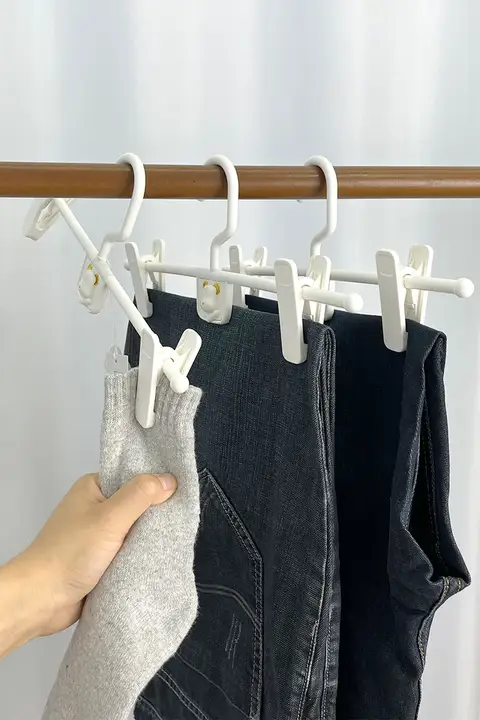 滑り止め付き 坪量クリンチ衣装ハンガー【強力クランプ・衣類収納用】（セットアップ対応）