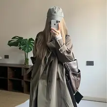 高級感あふれる韓国風トレンチコート【女性用・ミディアム丈】