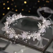カチューシャ キッズ ガールズ パール 手編みフラワー 上品 プリンセス ドレス パーティ ヘアアクセサリー