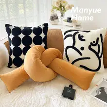 クッション 北欧風 インスタ映え ねじれデザイン おしゃれ 中身付き ソファークッション モデルルーム風 寝室 ベッドクッション
