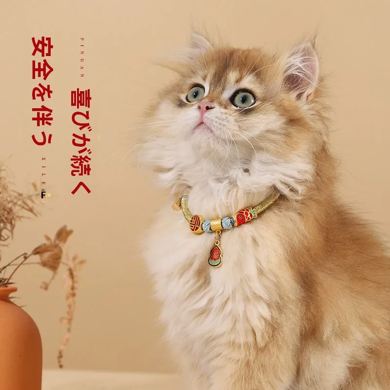 編み込み装飾の猫用カラー【鈴付き・ペット用】：鈴付きデザインの実用性と長期使用可能性を検証