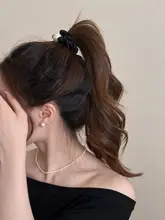エレガントなパール付きヘアゴム【極上の柔らかさ・ダメージを与えないデザイン】