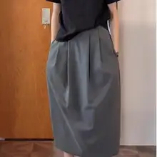 フラワーバッドデザインのスリット入りスカート【秋冬用・立体プリーツ・フレンチスタイル】