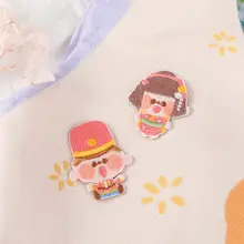 漫画のキャラクター刺繍ステッカーリネンバッグ