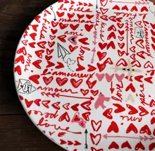クリスマスデザイン 陶器製装飾プレート【フルーツ皿・大皿】