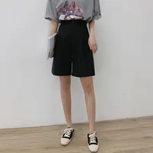 黒のテーラードショートパンツ【高腰・Aライン・フィット・スリム効果・カジュアル】