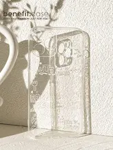 カラフルなラインデザインのスマホケース【iPhone対応・透明・衝撃吸収】