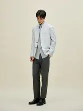 精紡羊毛製 メンズテーパードパンツ【快適な履き心地】