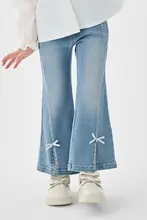 春用 女児用 スリムフィット デニムフレアパンツ【子供用・ストレッチ素材】（セットアップ対応）