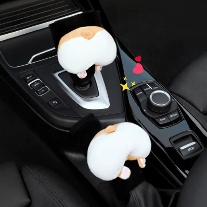 かわいいカートーンデザインのシフトノブカバー【汎用型・車内装飾用】（セットアップ対応）