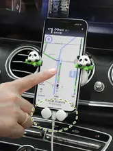 可愛いパンダデザインの車載スマートフォンホルダー【エアコン吹き出し口用・ナビゲーションサポート 】