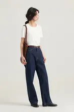 極上の柔らかさのインディゴストレートデニムパンツ【ワイドレッグ・季節を問わない定番】