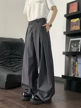 デザイン性に優れた褶皺ストレートパンツ【フィット・カジュアル】
