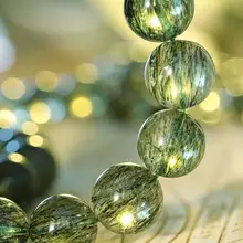 天然のトルマリンラウンジブレスレット【グリーン・シングルループ・女性用】