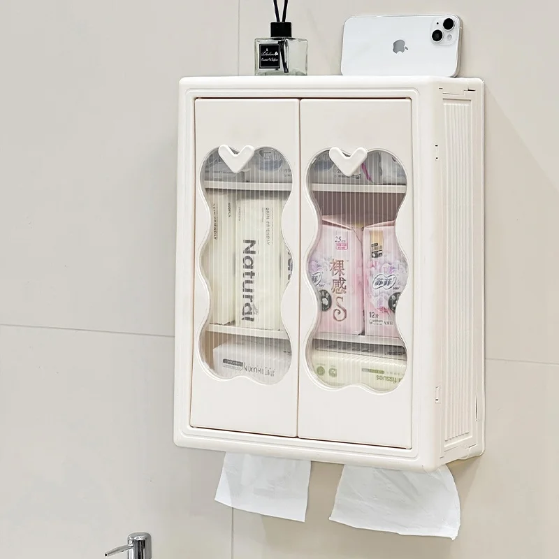 壁掛け式トイレットペーパーホルダーZZ79HU8：穴あけ不要で防水・大容量収納を実現
