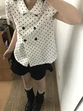 ドット柄の女性用シャツ【襟付き・夏用・学院風・極上の柔らかさ】（セットアップ対応）