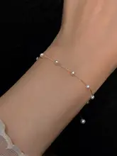 天然淡水真珠ブレスレット【極細・ダイヤモンドカット・重ね着けにも最適】