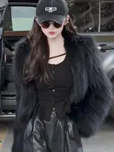 秋冬用ファーインナー付き不規則短丈Tシャツ【韓国風・おしゃれ女子向け】