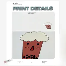 ミルクティーキャラクターの左胸プリント半袖Tシャツ【男女兼用・ゆったりデザイン】