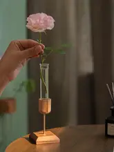 クリエイティブなデザインのガラス試験管花瓶【デスク装飾用・シンプルスタイル】
