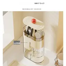 キッチン用箸立て【水切り機能付き・防塵収納ケース・昇降可能】