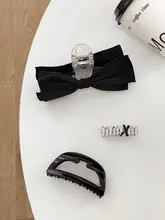 黒いアセテートサメクリップ【後頭部用・通勤向け・上質感】