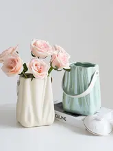 高級感のある白色陶器製花瓶【大口径・水耕栽培用・飾り用】