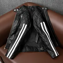 春秋用 牛革製 メンズライダージャケット【トレンドデザイン・バイク用】