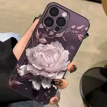 iPhone 16 Pro Max 用 ケース【全包設計・超薄型・衝撃吸収・フラワーエンボス・高級感あり】