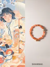 ブレスレット レディース 天然玉髄 チャイナテイスト オレンジ 限定
