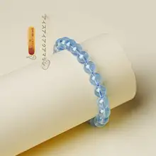海ブルーストーンブレスレット【天然水晶・女性用・誕生日やバレンタインギフトに】