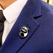 パンダデザインのブローチ【男性用スーツアクセサリー・幸運のモチーフ】