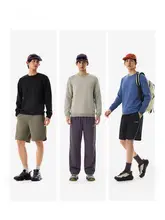 LINING メンズ秋用トレーニングパーカー【ラウンドネック・長袖・ニット素材・フィットネス用】