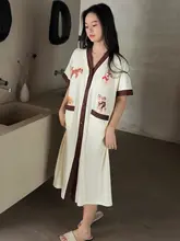 胸パッド付きマタニティスリップ【夏用・綿素材・中長丈・外出可能】